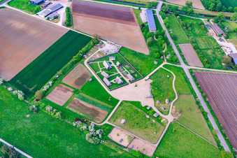 Lauresham Open-Air Laboratory in Lorsch in the state Hesse, Germany out of the air