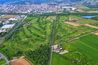 Aerial view of Golf course of the Golf-Club Bensheim eV in Bensheim in the state Hesse, Germany