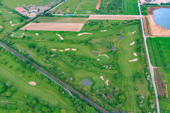 Aerial photograpy of Golf course of the Golf-Club Bensheim eV in Bensheim in the state Hesse, Germany