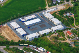 Container settlement for refugees and asylum seekers in Bensheim in the state Hesse, Germany
