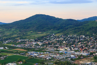 City view at the foot of the Melibokus in the district Auerbach in Bensheim in the state Hesse, Germany