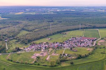Aerial view of District Fehlheim in Bensheim in the state Hesse, Germany