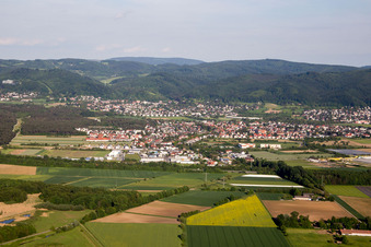 Town View of the streets and houses of the residential areas in Bickenbach in the state Hesse