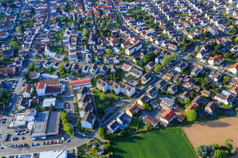 Aerial view of Am Hintergraben with Autohaus Ludwig Gandenberger GmbH & Co. KG in Pfungstadt in the state Hesse, Germany
