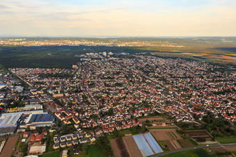 City view from the west in Griesheim in the state Hesse, Germany