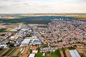 Aerial view of From the west in Griesheim in the state Hesse, Germany