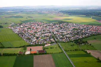 Aerial photograpy of District Leeheim in Riedstadt in the state Hesse, Germany