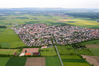 Oblique view of District Leeheim in Riedstadt in the state Hesse, Germany