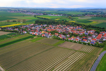 Village view from the east in Friesenheim in the state Rhineland-Palatinate, Germany