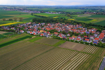 Aerial view of Village view from the east in Friesenheim in the state Rhineland-Palatinate, Germany