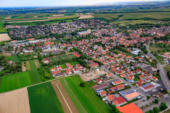 Aerial photograpy of View from the north in Westhofen in the state Rhineland-Palatinate, Germany