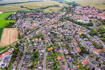 Aerial photograpy of Wormser Straße x Osthofener Landstr in Westhofen in the state Rhineland-Palatinate, Germany