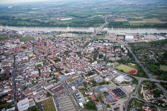 Worms in the state Rhineland-Palatinate, Germany from the plane