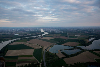 Aerial photograpy of Silver Lake in the district Roxheim in Bobenheim-Roxheim in the state Rhineland-Palatinate, Germany