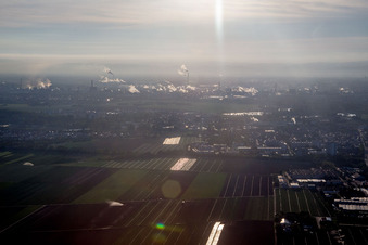 Drone image of District BASF in Ludwigshafen am Rhein in the state Rhineland-Palatinate, Germany