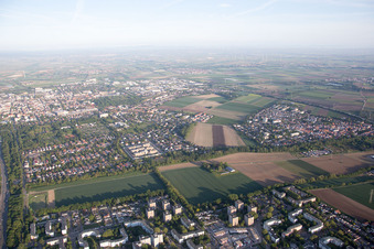 Aerial view of Frankenthal in the state Rhineland-Palatinate, Germany
