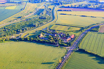 Gut Kirschgartshausen on the Rhine dam in the district Sandhofen in Mannheim in the state Baden-Wuerttemberg, Germany