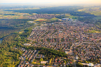 City center from the south in Lorsch in the state Hesse, Germany