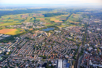 City overview from the south in Bensheim in the state Hesse, Germany