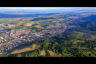 City panorama from the east in Bensheim in the state Hesse, Germany