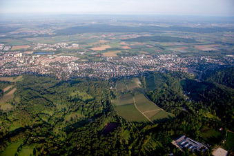 From the east in the district Auerbach in Bensheim in the state Hesse, Germany