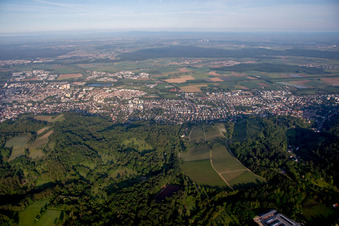Oblique view of From the east in the district Auerbach in Bensheim in the state Hesse, Germany