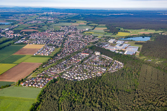 Oblique view of Babenhausen in the state Hesse, Germany