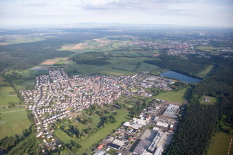 Aerial photograpy of District Zellhausen in Mainhausen in the state Hesse, Germany