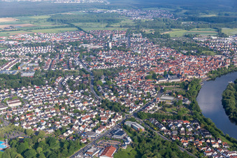 Town on the banks of the river of the Main river in Seligenstadt in the state Hesse, Germany