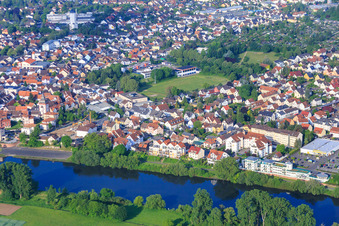 Steinheimer Straße on the banks of the Main in Seligenstadt in the state Hesse, Germany