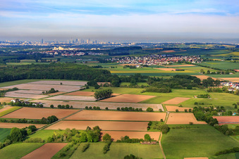 Village view from the Frankfurt skyline in the district Wachenbuchen in Maintal in the state Hesse, Germany
