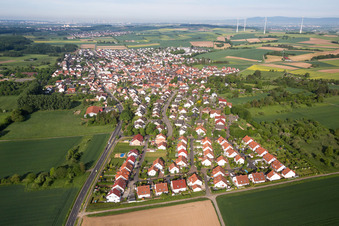 Town View of the streets and houses of the residential areas in the district Mittelbuchen in Hanau in the state Hesse, Germany