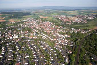 Oblique view of District Windecken in Nidderau in the state Hesse, Germany