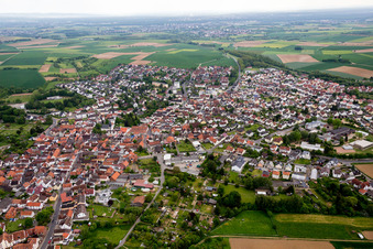 Town View of the streets and houses of the residential areas in the district Ostheim in Nidderau in the state Hesse, Germany