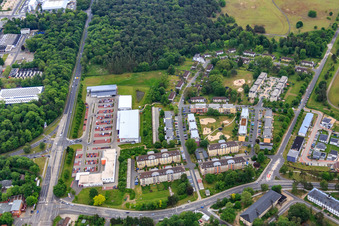Pocket Park Zitronenfalterweg and REWE in the district Wolfgang in Hanau in the state Hesse, Germany