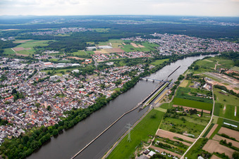 Aerial photograpy of Großkrotzenburg in the state Hesse, Germany