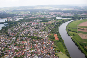 Oblique view of Großkrotzenburg in the state Hesse, Germany