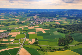 View of the town from the north in Groß-Bieberau in the state Hesse, Germany