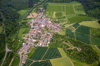 Aerial view of District Hahn in Ober-Ramstadt in the state Hesse, Germany
