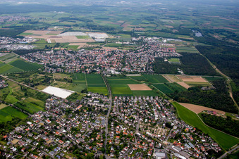 District Jugenheim an der Bergstrasse in Seeheim-Jugenheim in the state Hesse, Germany viewn from the air