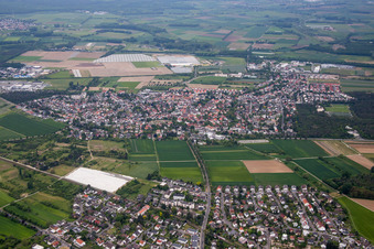 Drone recording of District Jugenheim an der Bergstrasse in Seeheim-Jugenheim in the state Hesse, Germany