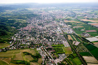 Aerial view of District Auerbach in Bensheim in the state Hesse, Germany