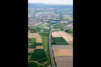 Route of the highway A5 in the district Auerbach in Bensheim in the state Hesse