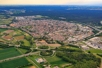 City view from the north in Lorsch in the state Hesse, Germany
