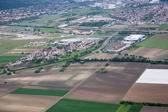 Scharhof, IKEA in the district Sandhofen in Mannheim in the state Baden-Wuerttemberg, Germany from above