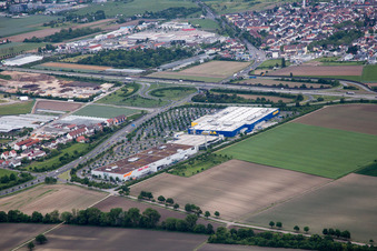 Scharhof, IKEA in the district Sandhofen in Mannheim in the state Baden-Wuerttemberg, Germany out of the air