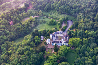 Aerial view of Heiligenberg Castle Foundation in Seeheim-Jugenheim in the state Hesse, Germany