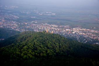 District Auerbach in Bensheim in the state Hesse, Germany from above