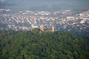 Aerial view of Castle Auerbach in the district Auerbach in Bensheim in the state Hesse, Germany