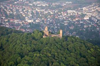 Aerial photograpy of Castle Auerbach in the district Auerbach in Bensheim in the state Hesse, Germany